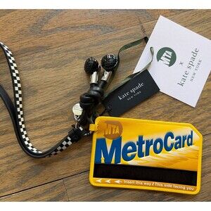 Kate Spade new york Charmed NYC Metro Card Bag Charm Fob Earbuds Key Leash NWT